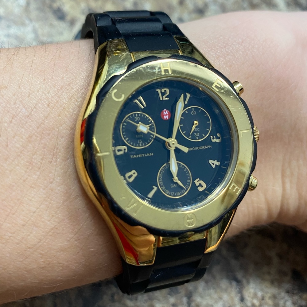 Michele Women’s jellybean 18k gold watch